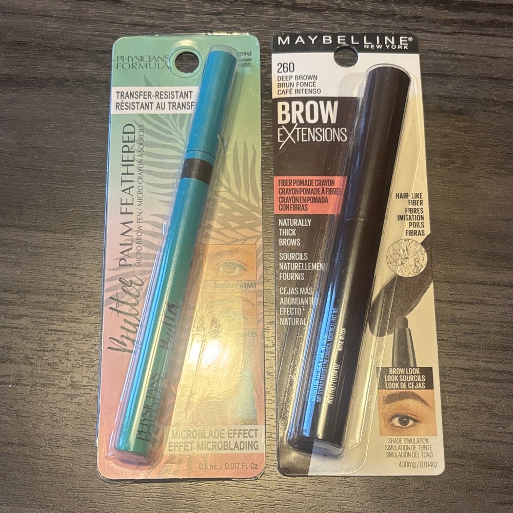 Brow Filler in Brown: Physicians Formula Eyeliner and Maybelline